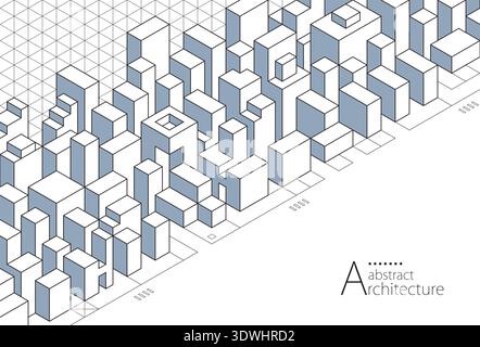 Dessin au trait d'architecture urbaine abstraite Illustration de Vecteur