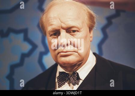 Londres, Royaume-Uni - 24 août 2017 : Sir Winston Leonard Spencer-Churchill (Winston Churchill) au musée de cire Madame Tussauds à Londres Banque D'Images