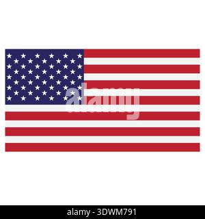 USA Flag Vector illustration - American National Flag Flat Design isolé sur fond blanc Illustration de Vecteur