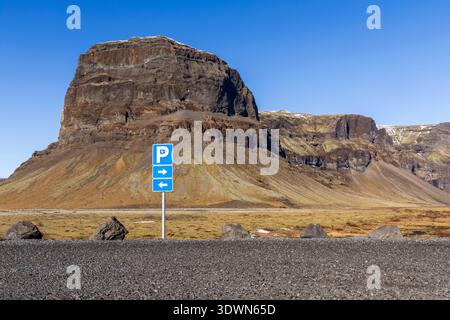 Islande, région Austurland, route N1, montagnes de Lomagnupur Banque D'Images