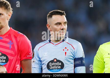 Iago Aspas vu lors de l'UEFA Europa League éliminant le match entre les équipes du RC Celta de Vigo et du PAOK FC à l'Estadio de Balaidos (Maciej Rogows Banque D'Images