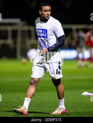 Ahsley Charles se réchauffe devant Bromley vs Crewe Alexandra FC 27/01/26 Banque D'Images