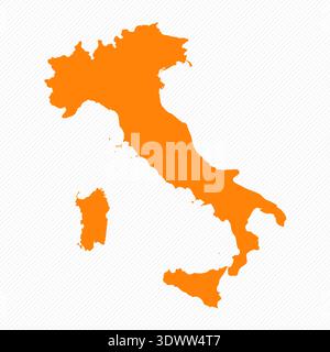Orange simple carte du pays d'Italie, conception modifiable vectorielle, peut être utilisé pour la conception d'affaires ou de présentation. Illustration de Vecteur