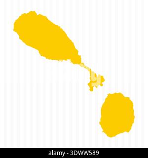 La carte jaune de Saint-Kitts-et-Nevis de haute qualité, conception modifiable vectorielle, peut être utilisée pour la conception d'affaires ou de présentation. Illustration de Vecteur