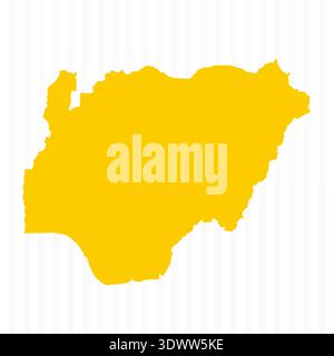 La carte jaune Nigeria de haute qualité, conception modifiable vectorielle, peut être utilisée pour la conception d'affaires ou de présentation. Illustration de Vecteur