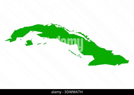 Carte vectorielle verte du pays de Cuba, conception modifiable vectorielle, peut être utilisée pour la conception d'affaires ou de présentation. Illustration de Vecteur
