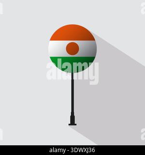 Niger National Circle Sign Flag illustration vectorielle, conception modifiable vectorielle, peut être utilisée pour la conception d'affaires ou de présentation. Illustration de Vecteur