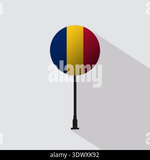 Roumanie National Circle Sign Flag illustration vectorielle, conception modifiable vectorielle, peut être utilisée pour la conception d'affaires ou de présentation. Illustration de Vecteur
