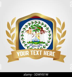 Golden Luxury Belize badge Design, conception modifiable vectorielle, peut être utilisé pour la conception d'affaires ou de présentation. Illustration de Vecteur