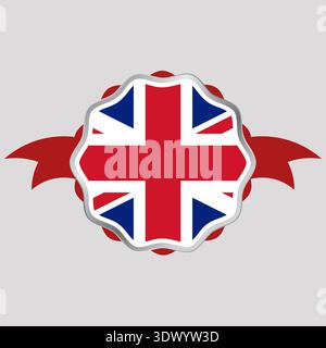 Creative United Kingdom Flag Sticker Emblem, conception modifiable vectorielle, peut être utilisé pour la conception d'affaires ou de présentation. Illustration de Vecteur