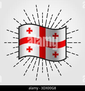 Vintage Georgia National Flag illustration, conception modifiable vectorielle, peut être utilisé pour la conception d'affaires ou de présentation. Illustration de Vecteur