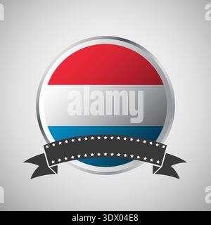 Vector Luxembourg bannière drapeau rond illustration vectorielle, conception modifiable vectorielle, peut être utilisée pour la conception d'affaires ou de présentation. Illustration de Vecteur