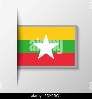 Vectoriel rectangulaire Myanmar Flag fond, conception modifiable vectorielle, peut être utilisé pour la conception d'affaires ou de présentation. Illustration de Vecteur