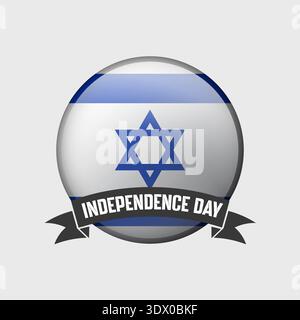 Israël Round Independence Day badge, conception modifiable vectorielle, peut être utilisé pour la conception d'affaires ou de présentation. Illustration de Vecteur
