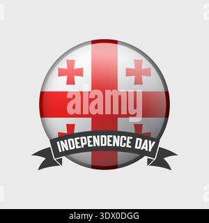 Georgia Round Independence Day badge, conception modifiable vectorielle, peut être utilisé pour la conception d'affaires ou de présentation. Illustration de Vecteur