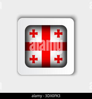 Georgia Flag Button Flat Design, conception modifiable vectorielle, peut être utilisé pour la conception d'affaires ou de présentation. Illustration de Vecteur