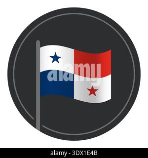 Abstrait Panama Flag icône plate dans le cercle isolé sur fond blanc, conception modifiable vectorielle, peut être utilisé pour la conception d'affaires ou de présentation. Illustration de Vecteur