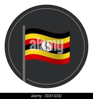 Abstrait Uganda Flag icône plate dans le cercle isolé sur fond blanc, conception modifiable vectorielle, peut être utilisé pour la conception d'affaires ou de présentation. Illustration de Vecteur