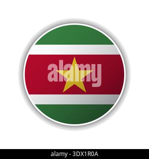 Icône de drapeau de cercle abstrait Suriname, conception modifiable vectorielle, peut être utilisée pour la conception d'affaires ou de présentation. Illustration de Vecteur