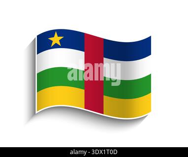 Vector Centrafrique Waving Flag icône, conception modifiable vectorielle, peut être utilisé pour la conception d'affaires ou de présentation. Illustration de Vecteur