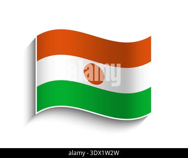 Vector Niger Waving Flag icône, conception modifiable vectorielle, peut être utilisé pour la conception d'affaires ou de présentation. Illustration de Vecteur