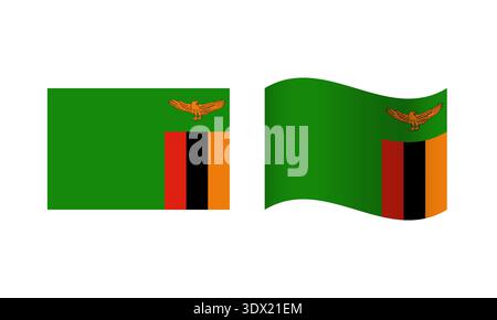 Rectangle et vague Zambie Flag illustration, conception modifiable vectorielle, peut être utilisé pour la conception d'affaires ou de présentation. Illustration de Vecteur