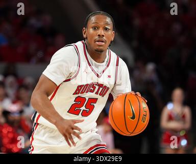 Houston, Texas, États-Unis. 28 février 2026. Houston Guard MERCY MILLER (25) lors d'un match de basket-ball universitaire entre les Cougars de Houston et les Buffaloes du Colorado le 28 février 2026 à Houston, Texas. Houston a gagné, 102-62. (Crédit image : © Scott Coleman/ZUMA Press Wire) USAGE ÉDITORIAL SEULEMENT ! Non destiné à UN USAGE commercial ! Banque D'Images