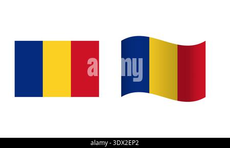 Rectangle et vague Roumanie Flag illustration, conception modifiable vectorielle, peut être utilisé pour la conception d'affaires ou de présentation. Illustration de Vecteur