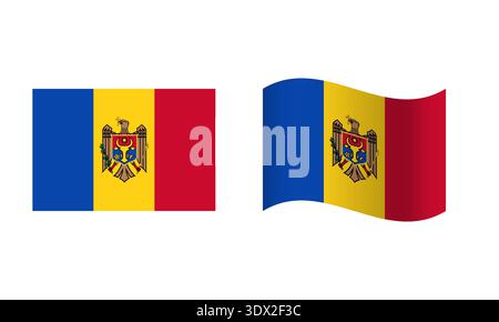 Rectangle et vague Moldavie Flag illustration, conception modifiable vectorielle, peut être utilisé pour la conception d'affaires ou de présentation. Illustration de Vecteur