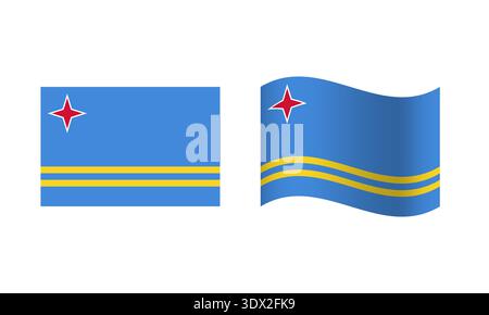 Rectangle et vague Aruba Flag illustration, conception modifiable vectorielle, peut être utilisé pour la conception d'affaires ou de présentation. Illustration de Vecteur