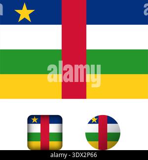 Collection d'icônes plates drapeau de République centrafricaine, conception modifiable vectorielle, peut être utilisée pour la conception d'affaires ou de présentation. Illustration de Vecteur