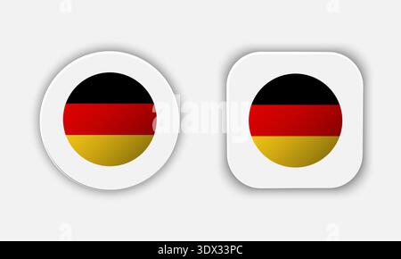 L'icône de bouton drapeau national arrondi de l'Allemagne, conception modifiable vectorielle, peut être utilisée pour la conception d'affaires ou de présentation. Illustration de Vecteur