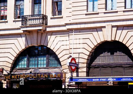 Baker Street Undergound Station, Marylebone Road, Londres, Angleterre Banque D'Images