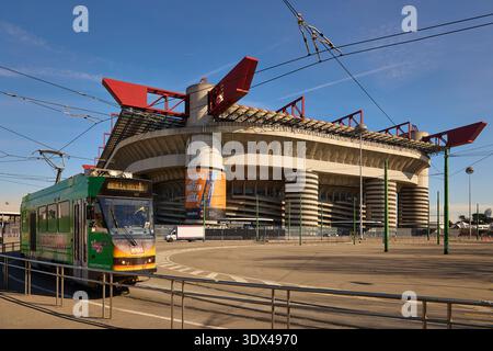 Milan Italie, stade San Siro, Stadio Giuseppe Meazza. Accueille les clubs de football professionnels, AC Milan et Inter Milan Banque D'Images