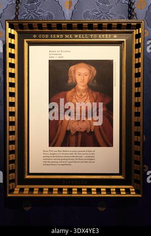 Portrait par Hans Holbein d'Anne de Clèves, (1515-1557), 4e épouse du roi Henri VIII, fille d'un duc allemand, ils divorcent bientôt, Londres. Banque D'Images