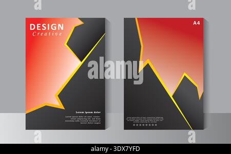 Modèle de conception de brochure d'entreprise avec conception abstraite, modèle de taille A4 peut utiliser pour la conception de couverture, rapport annuel, couverture de profil d'entreprise, livret. Illustration de Vecteur