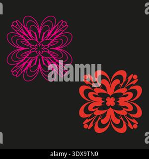 Fleurs roses sophistiquées. Beau vecteur floral. Ornements de fleurs sophistiqués. Décorations de jardin sophistiquées. SPE 10. Illustration de Vecteur