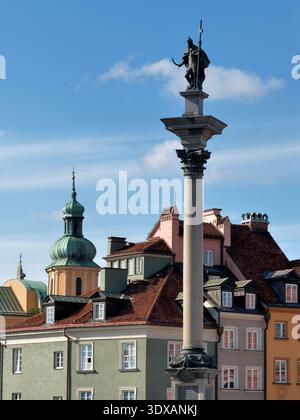 Colonne de Sigismond dans la vieille ville de Varsovie, Pologne Banque D'Images