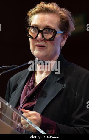 Madrid, Espagne. 02 mars 2026. Francesca Thyssen lors de la présentation de l'exposition 'pédagogies de la guerre' au Musée Thyssen, le 02 mars 2026, à Madrid, Espagne. (Photo par Oscar Gonzalez/Sipa USA) crédit : Sipa USA/Alamy Live News Banque D'Images