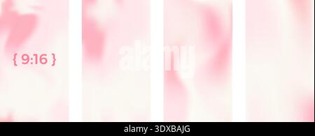 Arrière-plans de gradation rose pour publication sur les médias sociaux. Dégradé crème et marbre pastel ensemble bg. Blush aquarelle naturelle rose motif doux. Blanc et rose Illustration de Vecteur