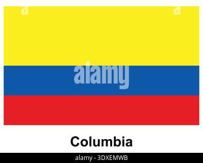 Cette image présente le drapeau vibrant de la Colombie, mettant en valeur les couleurs vives de jaune, bleu et rouge dans des bandes horizontales. Il représente colombien Illustration de Vecteur
