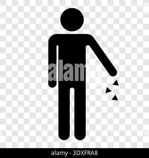 Icône de mise en rayon. Vecteur d'élimination des déchets. Symbole de figure humaine. Marque de nettoyage des ordures. Elément de soins écologiques. Illustration de Vecteur