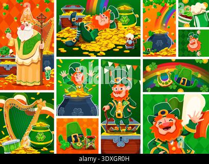 Joyeux personnages de leprechaun de la St Patrick Illustration de Vecteur