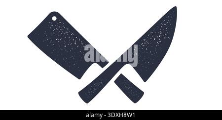Couteau de boucher professionnel, coupe-viande Illustration de Vecteur