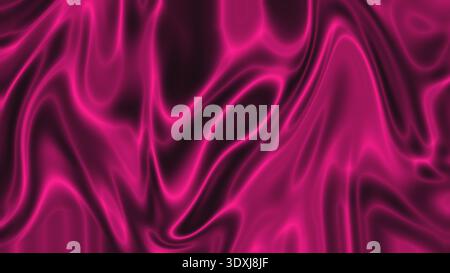 Fond abstrait en marbre liquide magenta néon brillant texture ondulée lisse Banque D'Images