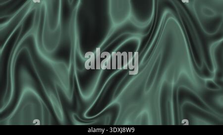 Vert turquoise foncé néon luit fond abstrait lisse vagues liquides texture profonde Banque D'Images