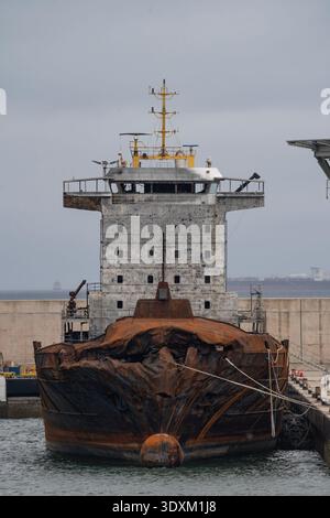 Navire cargo Solong endommagé à Aberdeen, en Écosse. Banque D'Images