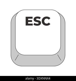 Echap Echap touche du clavier de l'ordinateur en niveaux de gris Illustration de Vecteur