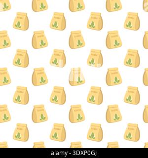 Motif de paquet de semences Eco Seamless Design Illustration de Vecteur
