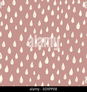 Gouttes de pluie dessinées à la main motif sans couture. Décoration des chambres d'enfants dans des tons pastel. Garderie pour enfants. Gouttes de pluie arc-en-ciel. Fête de douche de bébé. Joli design tendance pour tissu, carte, papier peint. Illustration vectorielle. Illustration de Vecteur